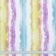 Ткани хлопок смесовой - Декоративная ткань панама Амбре полоса фиолет, липа, голубой