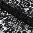 Ткани для платьев - Гипюр жгутик черный