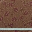 Тканини для декоративних подушок - Декор-гобелен листя плющу бордо,старе золото