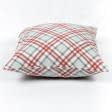 Тканини наволочки на декоративні подушки - Чохол на подушку новорічний Клітка сіро-червона 45х45см (173572)