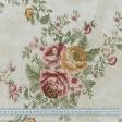 Тканини для декоративних подушок - Жаккард Анданте троянди молочний