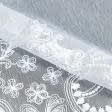 Ткани фиранка - Тюль фиранка с вышивкой Эмма белая 60 см