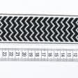 Ткани для декора - Тесьма Трейп зиг-заг черный фон молочный 50 мм