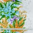 Тканини рогожка - Тканина скатертна рогожка весняні квіти