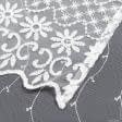 Ткани готовые изделия - Тюль вышивка Дориан  молочный с блеском 300/270 см  з фестоном (175668)