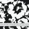 Тканини для суконь - Штапель Фалма принт великі білі квіти на чорному