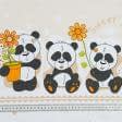 Ткани для детского постельного белья - Бязь набивная детская панда бежевый
