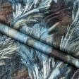 Тканини для штор - Декоративний велюр Фарід степова трава блакитний, коричневый