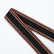 Ткани для декора - Тесьма двухлицевая полоса Раяс черный ,терракот 48мм (25м)