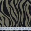 Тканини для футболок - Трикотаж віскозний принт зебра хакі/чорний