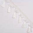 Тканини фурнітура для декора - Бахрома бріджит китиця білий