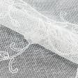 Тканини гардинні тканини - Тюль сітка вишивка Аурель біла з фестоном