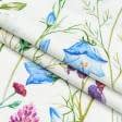 Тканини для перетяжки меблів - Декоративний нубук Петек Баскілі / BASKILI квіти ромашки