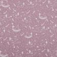 Ткани хлопок - Полупанама ТКЧ набивная куры цвет лиловый