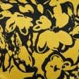 Тканини віскоза, полівіскоза - Платтяний атлас Каліте  принт  великі жовтий/чорний