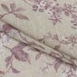 Ткани для тюли - Тюль рогожка Рокси цветы лилово-сизые с утяжелителем
