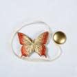 Тканини фурнітура для декоративних виробів - Магнітний підхват Метелик на тасьмі антік темний