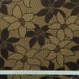 Тканини для чохлів на стільці - Декор-гобелен Квіти старе золото,коричневий