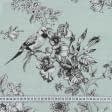 Тканини портьєрні тканини - Декоративна тканина лонета Пташиний рай /TAP  св.м'ята