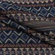 Тканини для рюкзаків - Гобелен орнамент-133 синій,св.беж,червоний,чорний