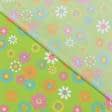 Ткани tk outlet ткани - Декоративная ткань сатен Цветочки /BUTTERFLY фон салатовый