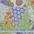Тканини бавовняні сумішеві - Декоративна тканина панама Хеві печворк зелений,беж,фіолет
