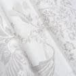 Ткани портьерные ткани - Сатин Рамас/RAMAS  цветы,  серый