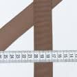 Тканини фурнітура для декора - Репсова стрічка Грогрен /GROGREN коричнева 31 мм