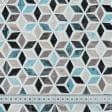 Ткани портьерные ткани - Декоративная ткань лонета   лайф/life  абстракция голубой,черный