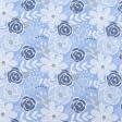 Тканини для рушників - Тканина вафельна ТКЧ набивна квіти сіро-блакитна