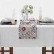 Тканини текстиль для кухні - Ранер для сервірування столу Новорічний / Іграшки, сірий фон 150х40 см  (173576)
