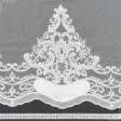 Тканини гардинні тканини - Тюль сітка вишивка Анісса біла  з фестоном
