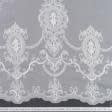 Ткани гардинные ткани - Тюль микросетка вышивка Ноеми бело-серый с фестоном