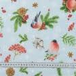 Тканини новорічні тканини - Тканина скатертна рогожка Новорічні снігери