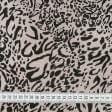 Тканини атлас/сатин - Платтяний атлас Каліте мілкий леопард палевий