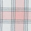 Тканини фланель - Сорочкова фланель принт клітинка молочний/сірий/рожевий