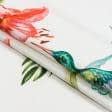 Ткани для декоративных подушек - Декоративный нубук Петек  Баскили / BASKILI колибри, цветы