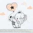 Ткани для детского постельного белья - Бязь набивная детская слон с шариком