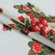Ткани для рукоделия - Новогодняя ткань Рождественский букет