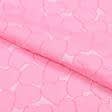 Тканини для блузок - Костюмний жакард фукро сердечки рожеві