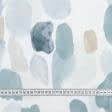 Тканини для спідниць - Льон костюмний принт геометрія коричневий/білий/сірий