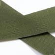 Ткани для одежды - Липучка Велкро пришивная жесткая часть цвет темная оливка 50мм/25м