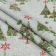 Ткани для пэчворка - Декоративная новогодняя ткань елочки