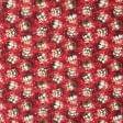 Тканини бавовняні сумішеві - Новорічна тканина лонета Кульки фон бордо