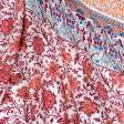 Тканини для сорочок і піжам - Батист віскозний принт купон квіти бордовий/помаранчевий