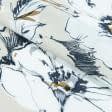 Тканини для суконь - Платтяна Бруно  принт білі квіти на бежевому