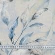 Ткани для римских штор - Декоративная ткань  СЕДРИК / CEDRIC листья,  голубой