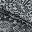 Ткани для декоративных подушек - Жаккард   Гроно  серо-черный