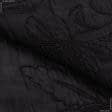 Ткани для блузок - Блузочная Тоня креш с вышивкой серо-черная