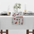 Ткани текстиль для кухни - Раннер для сервировки стола  Новогодний / Коллаж, игрушки  фон серый  150х40 см  (173570)